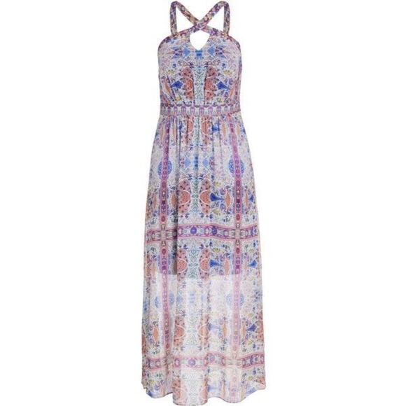 City Chic Dresses & Skirts - City Chic Peacock Tile Halter Maxi Dress PLUS Sz 16/City Chic Sz Small NWT